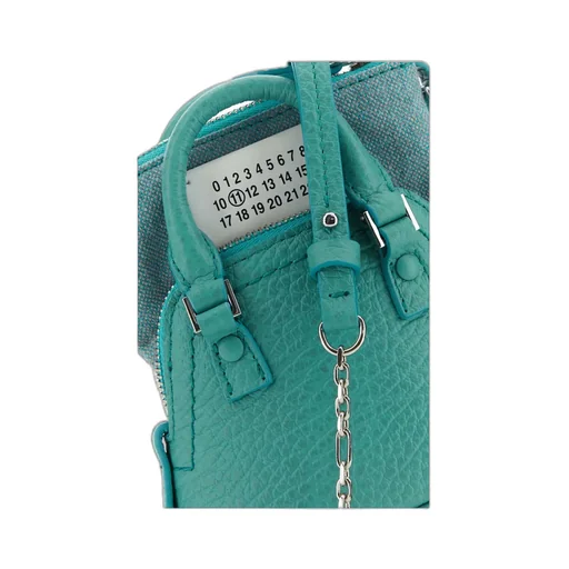 Numbers-Patch Zipped Mini Shoulder Bag