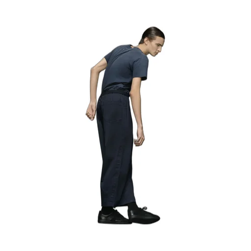 Pleated Loose-Fit Cropped Pants