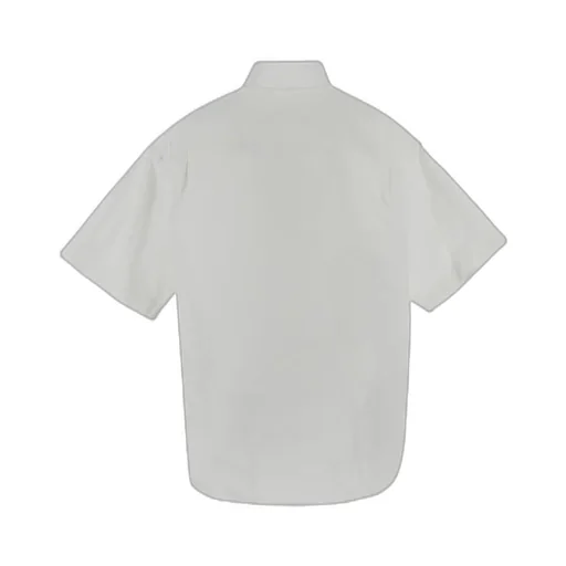 Ruched Collared Short-Sleeve Shirt