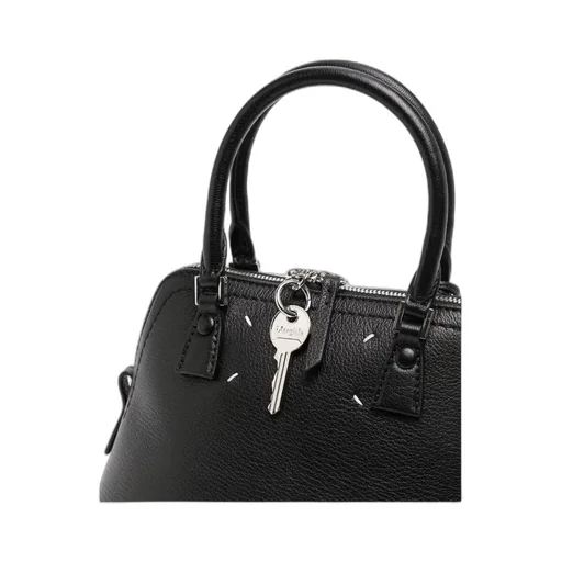 Signature-Numbers-Motif Zipped Shoulder Bag