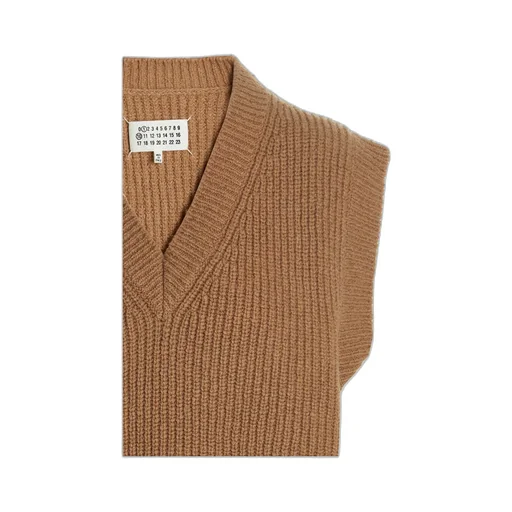 V-Neck Straight Hem Knitted Vest