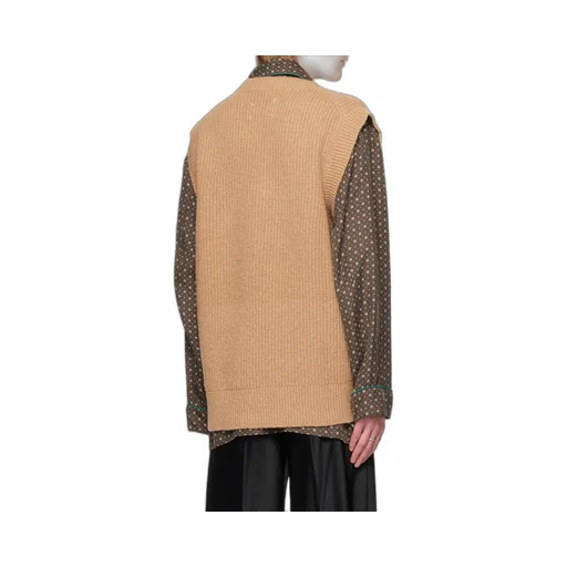 V-Neck Straight Hem Knitted Vest