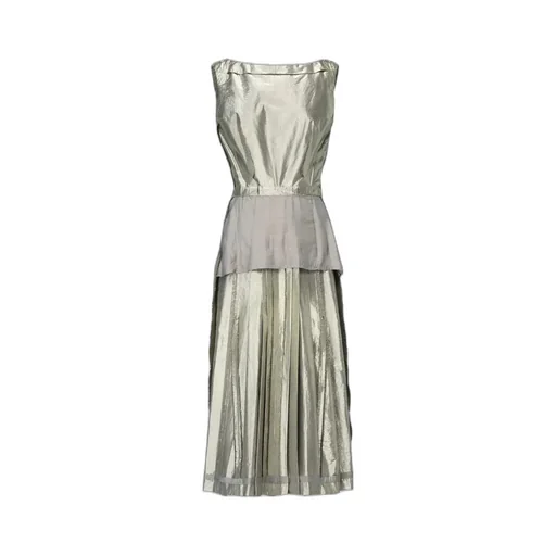 Patchwork Sleeveless Midi Dress