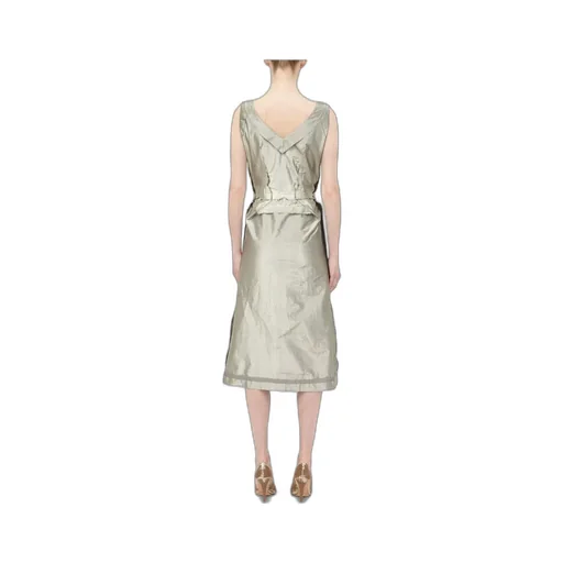 Patchwork Sleeveless Midi Dress