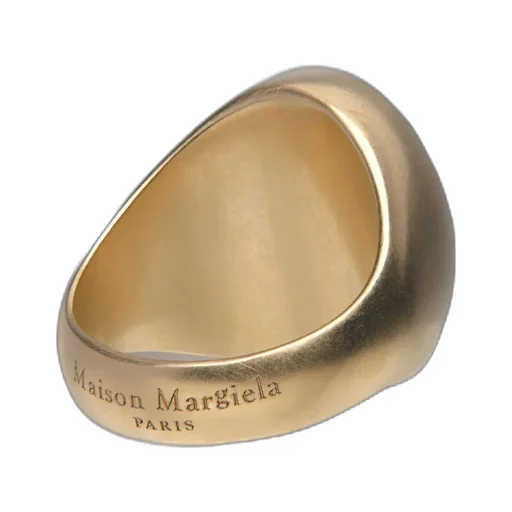 Logo-Engraved Brushed Finish Signet Ring