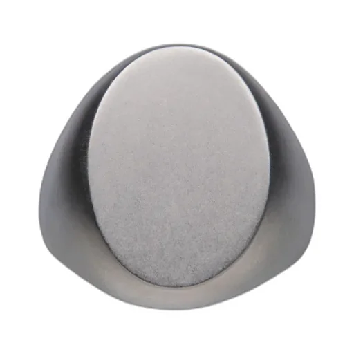 Logo-Engraved Brushed Finish Signet Ring