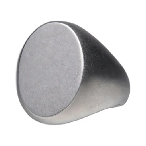 Logo-Engraved Brushed Finish Signet Ring
