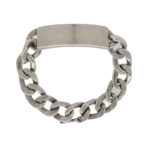 Logo Engraved Curb Chain Bracelet