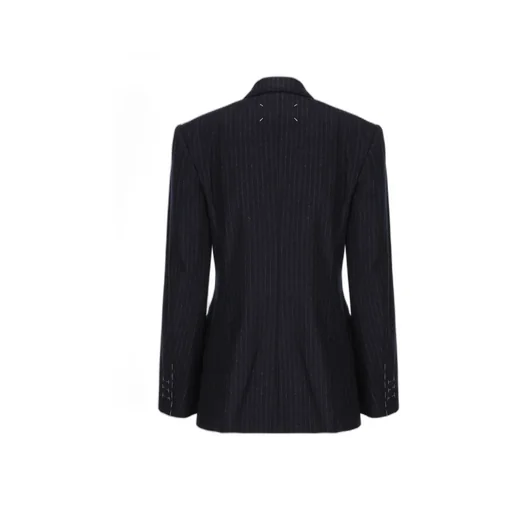 Double-Breasted Striped Blazer