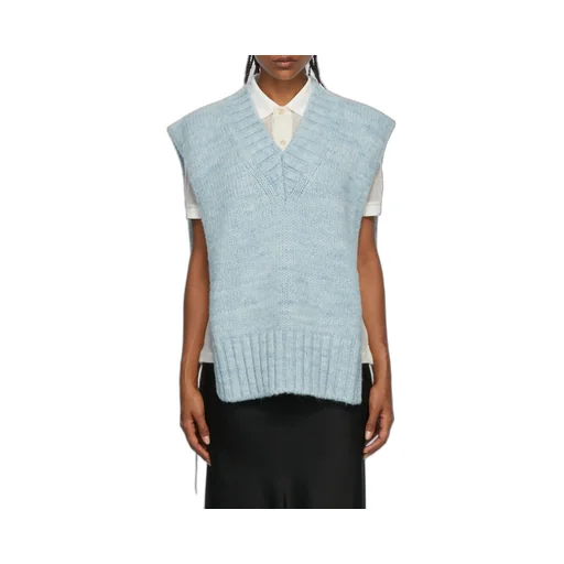 V-Neck Ribbed Knitted Vest