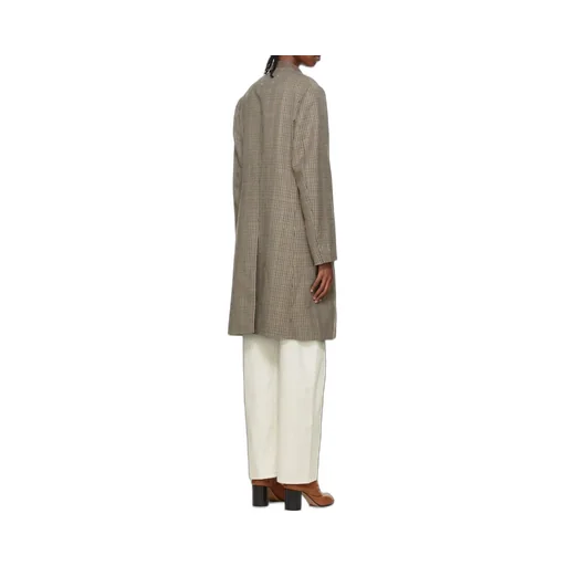 Checked Single-Breasted Coat