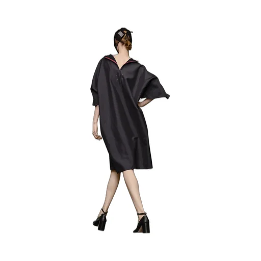 Crewneck Frayed Edge Dress