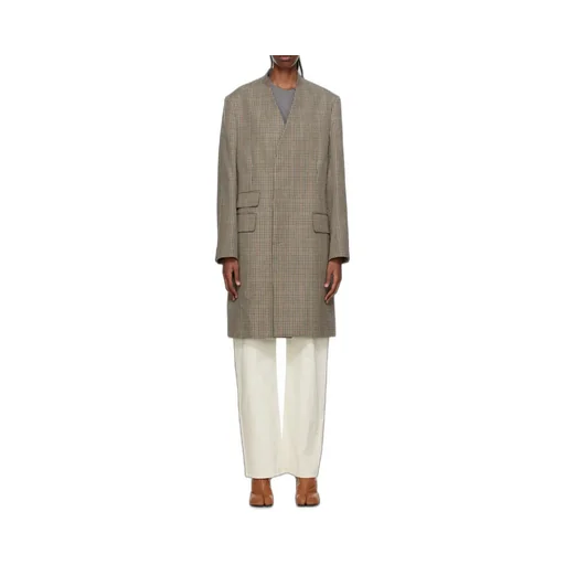 Checked Single-Breasted Coat
