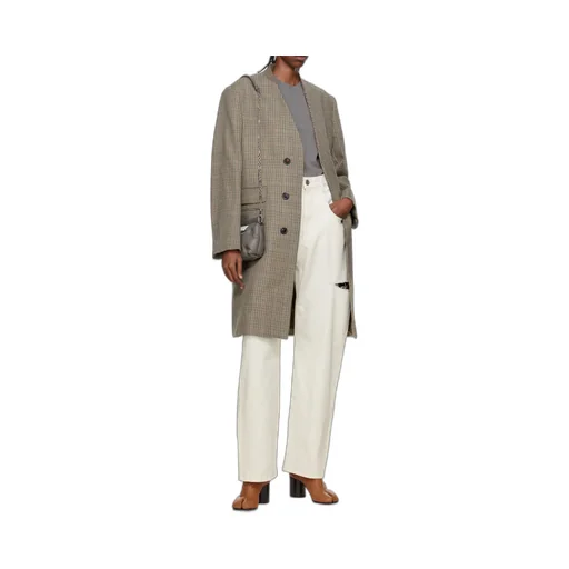 Checked Single-Breasted Coat
