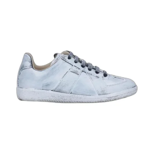 Paint Effect Lace-Up Sneakers