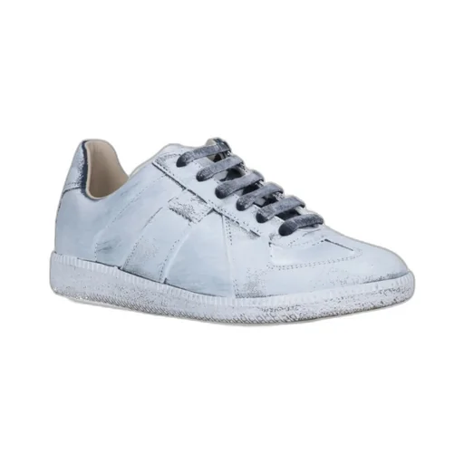 Paint Effect Lace-Up Sneakers