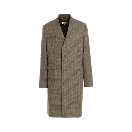 Checked Single-Breasted Coat