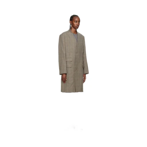 Checked Single-Breasted Coat