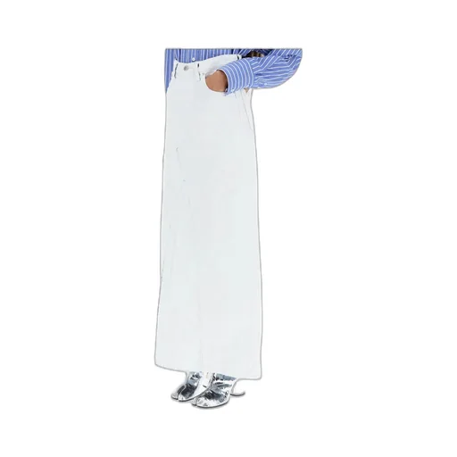 Raw-Cut Hem Midi Skirt