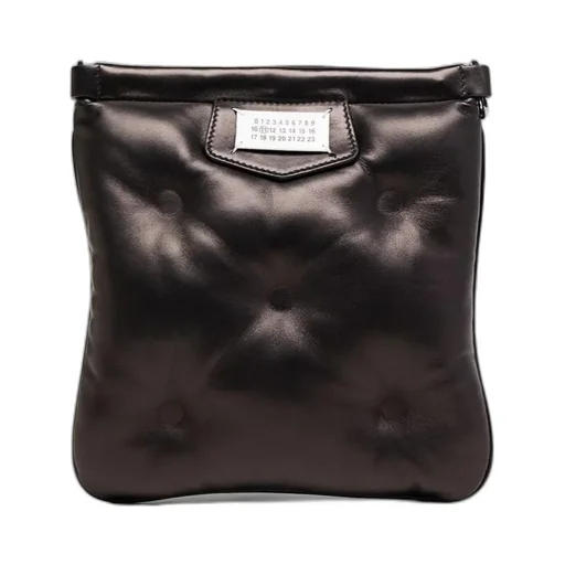 Quilted Logo Patch Messenger Bag