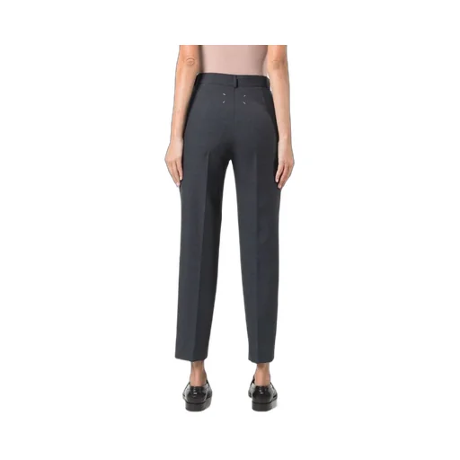 High-Waisted Slim-Fit Trousers
