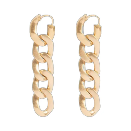 Curb-Chain Detailed Drop Earrings