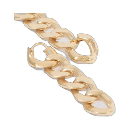 Curb-Chain Detailed Drop Earrings