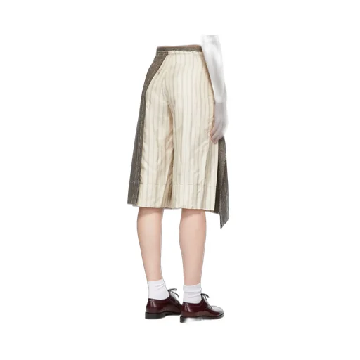Deconstructed Striped Bermuda Shorts