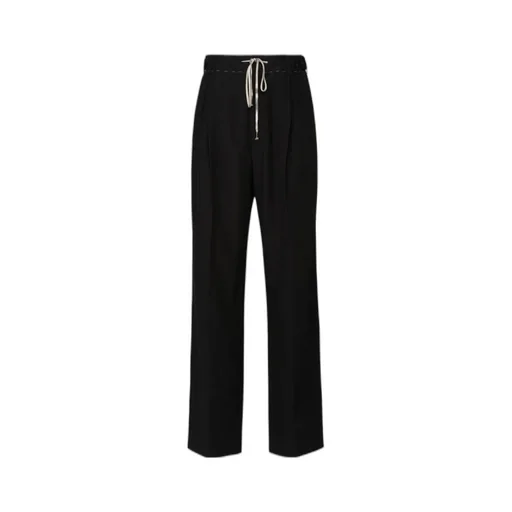 High-Waist Straight-Leg Drawstring Trousers