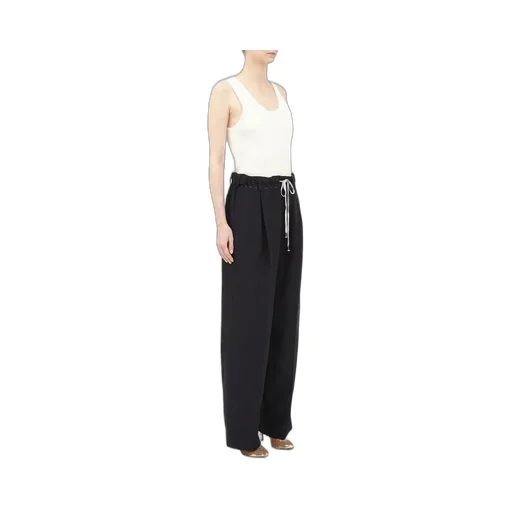 High-Waist Straight-Leg Drawstring Trousers