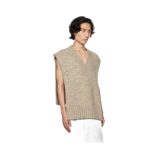 V-Neck Ribbed Knitted Vest