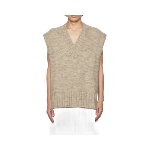 V-Neck Ribbed Knitted Vest