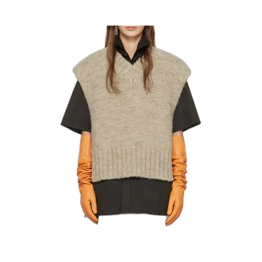 V-Neck Ribbed Knitted Vest