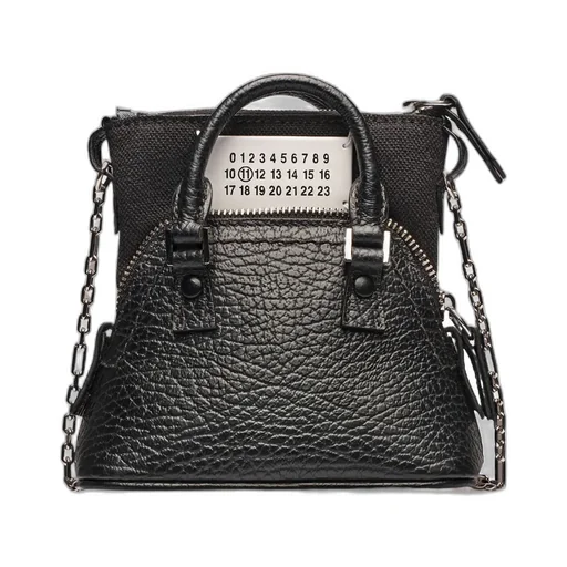 Numbers-Patch Zipped Mini Shoulder Bag