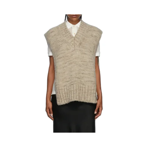 V-Neck Ribbed Knitted Vest