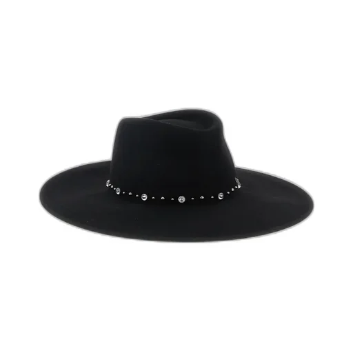 Wide-Brim Crystal-Embellished Hat