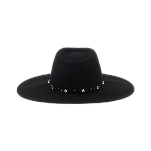 Wide-Brim Crystal-Embellished Hat