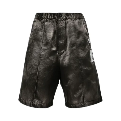 Logo Patch Satin Bermuda Shorts