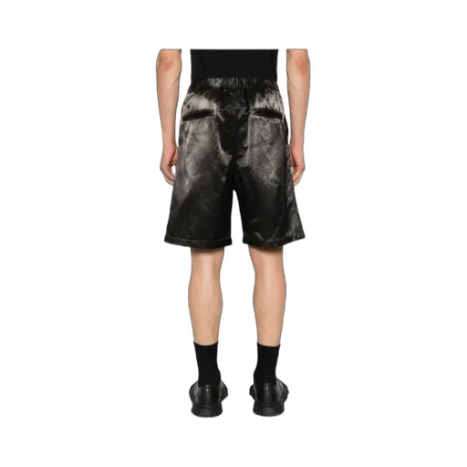 Logo Patch Satin Bermuda Shorts