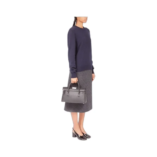 Logo Plaque Top Handle Tote Bag