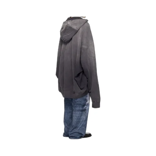 Distressed Zip-Up Hoodie