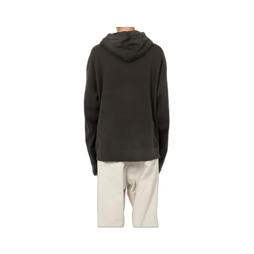 Smiely Face-Printed Distressed Drawstring Hoodie