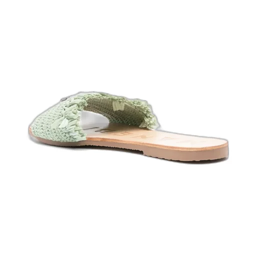 YucatÁN Woven Fringed Slip-On Slides