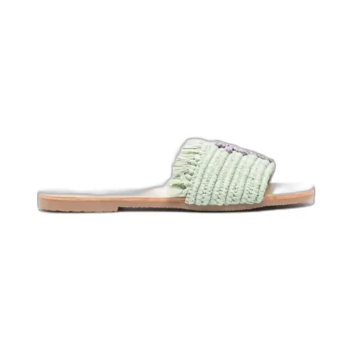 YucatÁN Woven Fringed Slip-On Slides