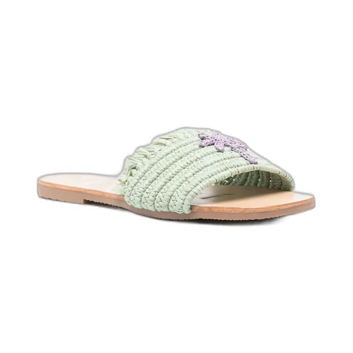 YucatÁN Woven Fringed Slip-On Slides