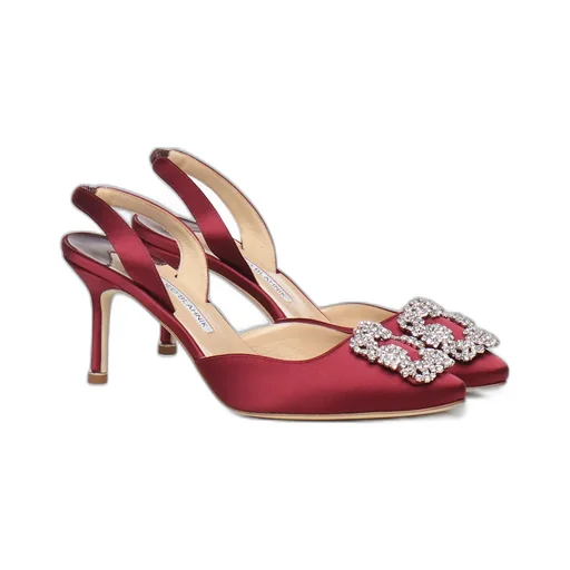 Hangisi Embellished Buckle Slingback Pumps