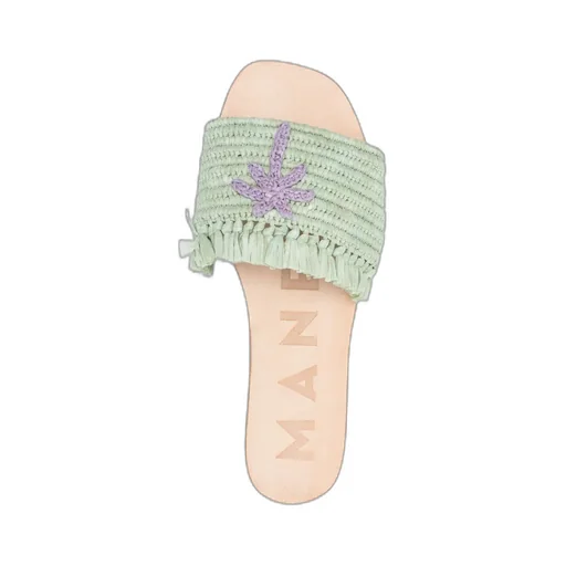 YucatÁN Woven Fringed Slip-On Slides