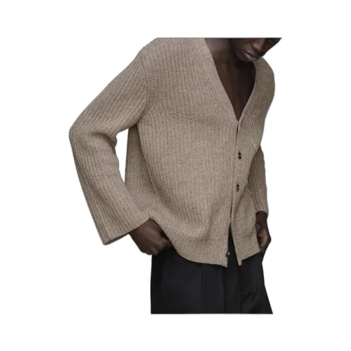 Ribbed Buttoned Cardigan
