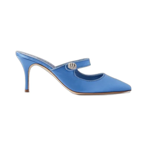 Crystal Button Muller High Heels