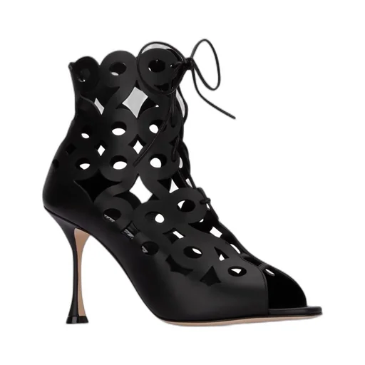 Hollowed-Out High-Heeled Sandals